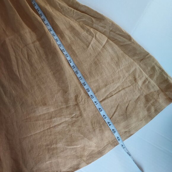 Lintico 100% Linen A-Line Drawstring Waist Midi Dixie Dress Size XL - Picture 4 of 12